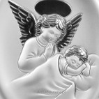 Aniołek modlący się nad śpiącym dzieciątkiem-Pamiątka dla dziecka. GRAWER