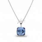 Srebrny naszyjnik Swarovski niebieski Piękna biżuteria Swarovski