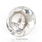 Piękny duży kryształ ze srebrnym motywem na Chrzest - wspaniała Pamiątka.
