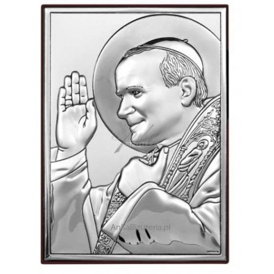 Grawer :Obrazek srebrny Święty Jan Paweł II NOWOŚĆ!