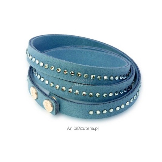 Swarovski biżuteria - bransoletka z kryształami Swarovski niebieska