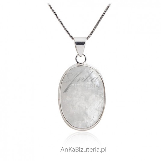 Duży wisior srebrny z kamieniem szczęścia - Kamieniem księżycowym