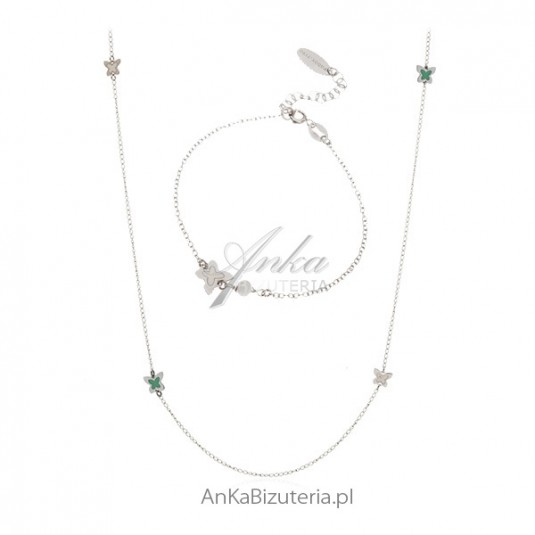 Komplet biżuterii srebrny Biżuteria włoska - Motylki