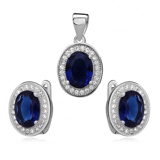 Komplet biżuterii Markizy z niebieską cyrkonią