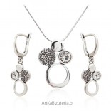 Biżuteria srebrna - Komplet biżuterii z cyrkoniamii