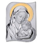 Obrazek srebrny Madonna z dzieciątkiem 12 * 17 cm