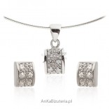 Komplet biżuteria srebrna z cyrkoniami Sklep internetowy