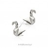 Kolczyki srebrne 3D żurawie