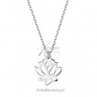 Naszyjnik srebrny z kwiatem lotosu