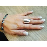 Awangardowa biżuteria srebrna - Szeroki pierścionek srebrny