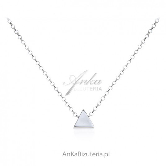 Naszyjnik srebrny trójkąt trójwymiarowy - Biżuteria srebrna włoska