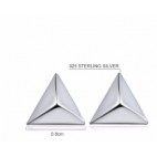 Kolczyki srebrne trójkąty trójwymiarowe