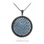 Srebrna biżuteria z markazytami na turkusowym kamieniu jubilerskim