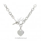 Oryginalny srebrny naszyjnik z sercem - włoski design