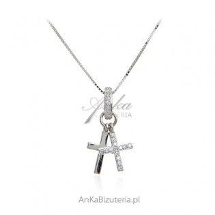 Naszyjnik srebrny z krzyżykami - biżuteria włoska