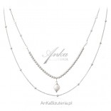 Srebrny naszyjnik z perełkami - elegancka biżuteria włoska