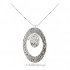 Naszyjnik srebrny karbowany - Piękna srebrna biżuteria włoska