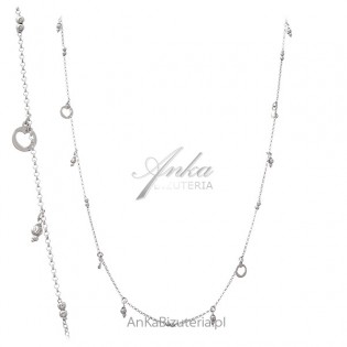 Srebrna biżuteria damska - naszyjnik srebrny długi z przywieszkami