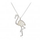 Biżuteria srebrna - naszyjnik FLAMING z białą masą perłową
