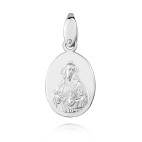 Srebrny medalik diamentowany Matka Boska Nieustającej pomocy / Serce Jezusa - dwustronny