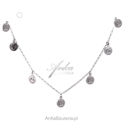 Srebrny naszyjnik MEDALIONY - oryginalna biżuteria srebrna