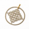 Zawieszka - biżuteria ręcznie robiona ze złotych nici frywolitka