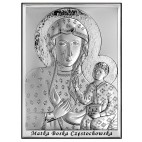 Srebrny obrazek Matki Boskiej Częstochowskiej 13 cm*18cm