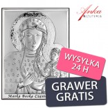 Srebrny obrazek Matki Boskiej Częstochowskiej 13 cm*18cm