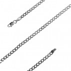 Łańcuszek srebrny rodowany Pancerka 0,8 szerokość 3,1 mm długość 65 cm