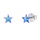 Kolczyki srebrne Small Star Studs Bermuda Blue