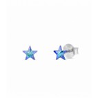 Kolczyki srebrne Small Star Studs Bermuda Blue