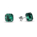 Kolczyki srebrne pr. 925 kryształy w kolorze Emerald.