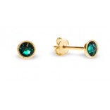 Subtelne kolczyki srebrne pozłacane pr. 925 CRSYATLS Pinpoint w kolorze Emerald