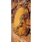 Srebrna zawieszka z naturalnym żółtym bursztynem -UNIKAT - biżuteria artystyczna