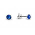 Kolczyki srebrne Swarovski Pinpoint w kolorzeCapri Blue.