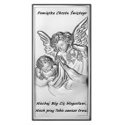 Srebrny obrazek Aniołek Pamiątka Chrztu Świętego 10 cm * 20 cm