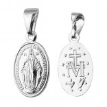 Srebrny Medalik Matki Boskiej Cudownej - rodowany ŚREDNIA