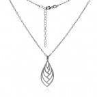 Naszyjnik srebrny z ażurowym listkiem - modna biżuteria srebrna włoska