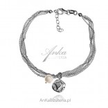 Srebrna bransoletka z serduszkiem i perełką - Modna biżuteria srebrna włoska