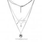 Biżuteria srebrna - naszyjnik serce z perłą - modna biżuteria włoska