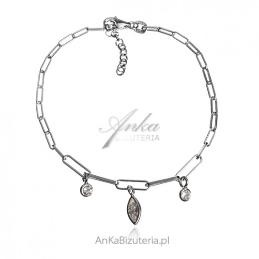 Bransoletka srebrna z cyrkoniami - modna włoska biżuteria
