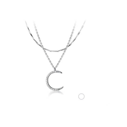 Naszyjnik srebrny Księżyc Naszyjnik kaskadowy z cyrkoniami