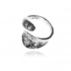 Srebrny pierścionek karbowany szeroki