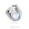 Pierścionek srebrny z kamieniem księżycowym - duży sygnet