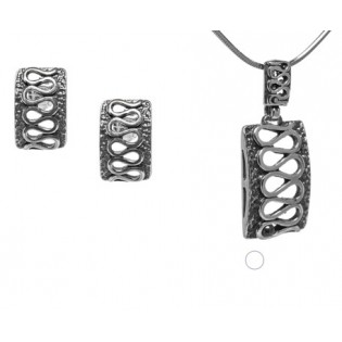 Komplet biżuterii srebrnej oksydowany w Esy floresy