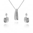 Komplet biżuterii srebrnej z maleńkimi cyrkoniami