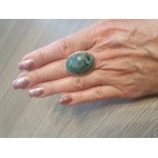 Srebrny pierścionek z turkusem naturalnym z Nepalu UNIKAT