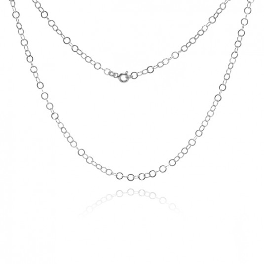 Łańcuszek srebrny ROLO okrągły rodowany 55 cm oraz 65 cm