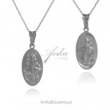 Medalik srebrny Szkaplerz i Jezus - medalik srebrny rodowany