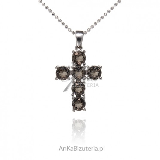 Krzyżyk srebrny z sultanitem